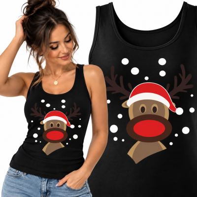 TANK TOP DAMSKI ŚWIĄTECZNY  ŚWIĄTECZNY RENIFER